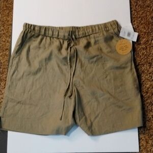 NWT Maty M.‎ Size L. Casual Tan Drawstring Shorts Beach Ready.